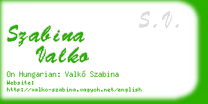 szabina valko business card