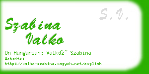 szabina valko business card